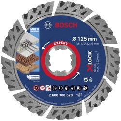 Bosch Accessories 2608900670 EXPERT MultiMaterial X-LOCK Tarcza tnąca diamentowa Średnica 125 mm Średnica otworu 22.23 mm kamień, beton, cegła 1 szt.