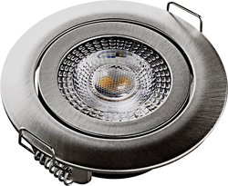 Reflektor do zabudowy Heitronic 500666 DL7202, 5 w, obrotowy, nikiel Oświetlenie wewnętrzne LED Heitronic DL7202 500666 5 W