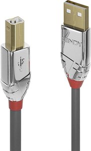 Kabel USB LINDY LINDY 1m USB 2.0 Typ A/B Kabel Cromo, USB 2.0, Złącze męskie USB-A, Złącze męskie USB-B, 1.00 m