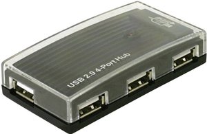 Koncentrator 4-portowy USB 2.0 z zasilaczem Hub USB 2.0 Delock  4 Porty  czarny