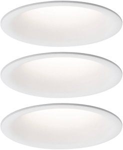 Oprawa wpuszczana LED Cymbal Coin zestaw podstawowy IP44 77mm Coin 3x6,3W 3x430lm 230V 2700K biały mat Lampa łazienkowa LED do wbudowania Paulmann  93415   18.9 W  430 lm