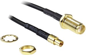 Kabel przedłużający anteny WiFi Delock, [1x złącze żeńskie SMA - 1x złącze żeńskie MMCX], 20.00 cm, czarny