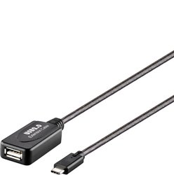 Kabel USB Renkforce, USB 2.0, Złącze męskie USB-C®, Złącze żeńskie USB-A, 10.00 m