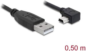 Kabel USB Delock DELOCK Kabel USB 2.0-A>USBmini 5pin 0,5m, USB 2.0, Złącze męskie USB-A, Złącze męskie USB Mini-B, 0.50 m