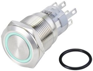 Przycisk wandaloodporny TRU COMPONENTS LAS1-AGQ-22ZE/B/24V/S TC-10090984, 20 mm, 250 V/AC, 3 A, 1 szt.