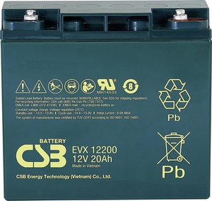 Akumulator ołowiowy CSB Battery EVX 12200 EVX12200, AGM, 12 V, 20 Ah