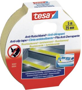 tesa® taśma antypoślizgowa — fluorescencyjna, dla większego bezpieczeństwa w śliskich miejscach Taśma antypoślizgowa tesa  55580-00000-11  (D x S) 5 m x 25 mm 5 m 1 szt.