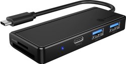 Mini-stacja dokująca USB-C® ICY BOX Mini-stacja dokująca USB-C® IB-HUB1423CR-C3 Pasuje do produktów marki: uniwersalny zintegrowany czytnik kart