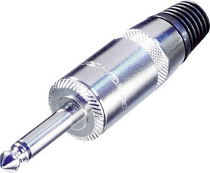 Złącze męskie jack 6,35 mm 1/4 plugs Rean AV NYS225 złącze męskie proste Ilość styków: 2 mono srebrny 1 szt.