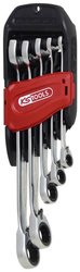 Zestaw kluczy płasko-oczkowych DUO GEAR, funkcja grzechotki, 5-częściowy, przełączany Zestaw kluczy płasko oczkowych KS Tools 503.5905 19 mm