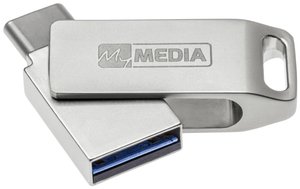 Verbatim MyDual - 128 GB - USB Type-A / USB Type-C - 3.2 Gen 1 (3.1 Gen 1) - obrotowa ramka - srebrny Pendrive USB MyMEDIA 69271, 1 szt.