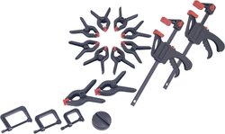 Zestaw 16 zacisków Brüder Mannesmann M90317 Maksymalna rozpiętość:100 mm