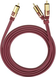Kabel audio, Cinch Oehlbach 20567, [2x złącze męskie RCA/cinch - 1x złącze męskie RCA/cinch], 8.00 m, czerwony
