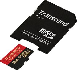 Karta pamięci microSDHC Transcend Ultimate (600x), 16 GB, Class 10, UHS-I