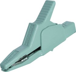 Zabezpieczone złącze krokodylowe złącze wtykowe, 4 mm CAT II 1000 V zielony SKS Hirschmann AK 2 B 2540 I