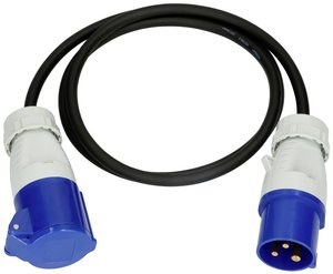 maxCamp 163894 zasilanie przedłużacz   niebieski, czarny 1.5 m H07RN-F 3G 1,5 mm² odporność na oleje, odporność na promieniowanie UV, odporność na kwas