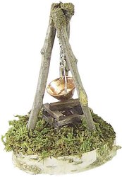 Ognisko do szopki z oświetleniem, z drewna naturalnego, wys. 130 mm, 3,5 V