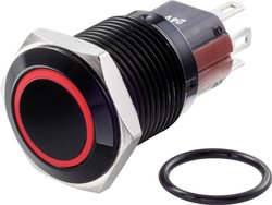 Przełącznik wciskany, wandaloodporny TRU COMPONENTS TC-GQ16-KF-11ZE/J/R/12V/A TC-7494888, 16 mm, 48 V/DC, 2 A, 1 szt.