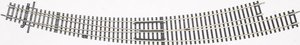 Rozjazd łukowy lewy Roco 42476, 2,1 x 826,4 mm, 30°, R9/R10, skala H0