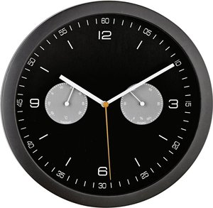 Mebus 52825 Sterowany radiowo Zegar ścienny 260 mm x 42 mm czarny