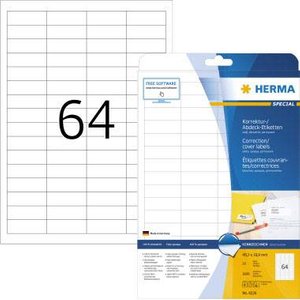 Herma 4226 Etykieta korygujące 48.3 x 16.9 mm Papier matowy biały 1600 szt. Trwały Drukarka Laserowa, Kopiarka, Drukarka Laserowa, kolorowa, Drukarka z funkcją kopiowania w kolorze