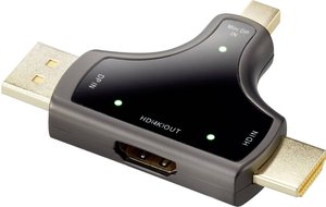 Przejściówka, adapter DisplayPort, HDMI Renkforce RF-3846636, [3x złącze męskie DisplayPort, złącze męskie Mini DisplayPort, złącze męskie HDMI - 1x złącze żeńskie HDMI]