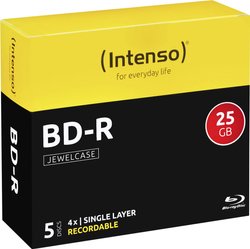 Intenso BD-R 25 GB 4x 5-częściowe pudełko na biżuterię Płyta Blu-ray Intenso 5001215, 25 GB, 4 x, 5 szt.