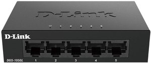 5-portowy gigabitowy przełącznik oświetlenia warstwy 2 bez protokołu IGMP D-Link DGS-105GL/E Switch sieciowy 5 Portów 1 GBit/s