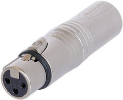 Adapter XLR NA3F5M złącze żeńskie XLR - złącze męskie XLR Neutrik NA3F5M 1 szt.
