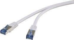 kabel LAN Renkforce RF-4737368, 1 szt., RJ45, CAT 6a, S/FTP, 1.00 m, szary
