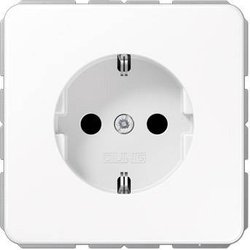 Jung CD1520BFKIWW Gniazdo uziemienia 16A 250 V zabezpieczenie styków nietłukące biel alpejska Gniazdo z uziemieniem Jung CD1520BFKIWW śnieżnobiały