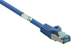 Kabel LAN Renkforce RF-5047456, 1 szt., RJ45, CAT 6a, S/FTP, 0.25 m, niebieski