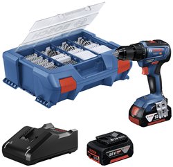 Wiertarko-wkrętarka akumulatorowa Bosch Professional GSR 18V-55 06019H5209 18 V 4.0 Ah zaw. 2 akumulatory, zaw. ładowarkę, zaw. akcesoria, bezszczotkowy