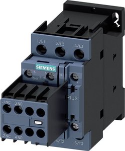 Stycznik, AC-3, 32 A/15 kW/400V, 3-biegunowy, AC 230V/50Hz, 2NO+2NC, połączenie śrubowe Stycznik Siemens 3RT2027-1AP04 3RT20271AP04, 3 styki, 690 V/AC, 1 szt.