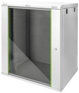 DIGITUS Professional obudowa naścienna, Seria Dynamic Basic — (S x W x G) 600 x 816 x 450 mm Szafa rack wisząca 19'' Digitus DN-19 16-U-EC, szkło bezpieczne, stal, 16 U