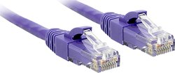 Kabel LAN LINDY 48124, 1 szt., RJ45, CAT 6, U/UTP, 3.00 m, fioletowy