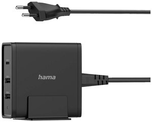 Hama  Stacja ładowania USB 65 W dom Maksymalne natężenie wyjściowe 3000 mA Ilość wyjść: 3 x USB-A, USB-C