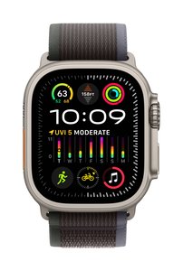 Apple Watch Ultra 2 GPS + Cellular, 49 mm tytanowa obudowa z niebiesko-czarną pętlą Trail – M/L Apple Watch Ultra 2 GPS + Cellular 49 mm Tytanowa obudowa Pętla szlaku niebieski, czarny M/L