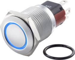 Przełącznik wciskany, wandaloodporny TRU COMPONENTS TC-GQ16-KH-11ZE/J/B/12V/C TC-7495024, 16 mm, 48 V/DC, 2 A, 1 szt.