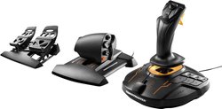 Joystick do symulatorów lotu Thrustmaster T16000M FCS Flight Pack USB PC czarny zawiera pedały, z suwakiem