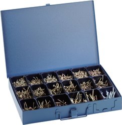 Śruby o różnym zastosowaniu, zestaw 2110 elementów, w metaowym pojemniku