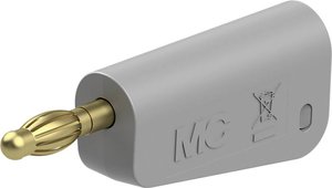 Wtyczka pojedyncza 4 mm całkowicie szara Stäubli LM-4A-39 Wtyk lamelowy 1 szt.
