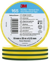 Taśma izolacyjna 3M Temflex™ 165 165YG6E Temflex™ 165 (D x S) 25 m x 19 mm 25 m 1 szt.