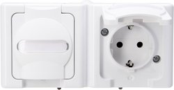 Gniazdo sieciowe z klapką Komplet Kopp BlueElectric 131202003, biały