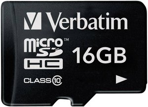 Karta pamięci microSDHC Verbatim, 16GB,  klasa  10, 10 MB/s Karta pamięci microSDHC Verbatim Premium, 16 GB, Class 10
