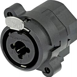 Złącze męskie XLR NCJ9FI-S Neutrik NCJ9FI-S złącze żeńskie z kołnierzem, wyjście proste Ilość styków: 3  czarny 1 szt.