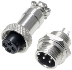Złącze męskie okrągłe 453543, styki:4, 60 V/AC, 2 A, 1 zest.