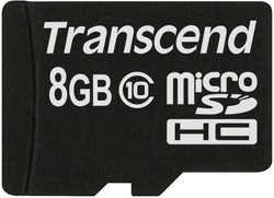 Karta pamięci microSDHC Transcend TS8GUSDC10, 8 GB, Class 10, 20 MB/s / 10 MB/s