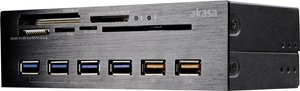 Wbudowany czytnik kart pamięci Akasa AK-HC-07BK AK-HC-07BK USB 2.0 (płyta główna), USB 3.2 Gen 1 (Płyta główna), Molex, SATA