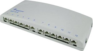 Minidystrybutor Telegärtner MPD12-HS K Cat.6A, biel alpejska Patchpanel Telegärtner J02022A0052, 12 Portów, 1 U